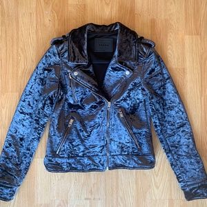 Women's Velvet Moto Jacket